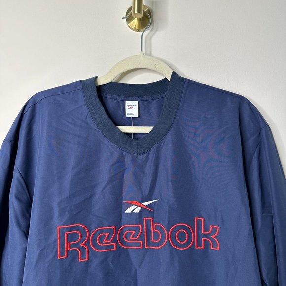Reebok Blue Graphic Logo Pullover Men's Medium NEW - Picture 2 of 6